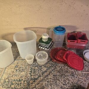 Large lot of Kitchen Containers Plastic Kitchen Storage Various Brands
